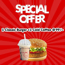 1 Cold Coffee + 1 Cheese Burger